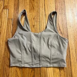 PTULA Sports Bra Corset Top Womens Large Beige Tan